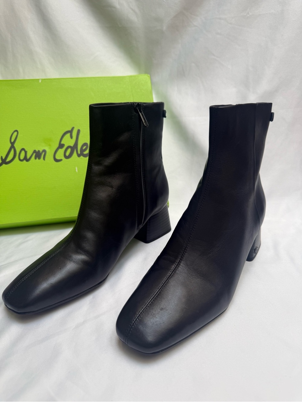 NEW Sam Edelman Women's Paige Ankle Boot - Black Leather Size 10M Retail $170